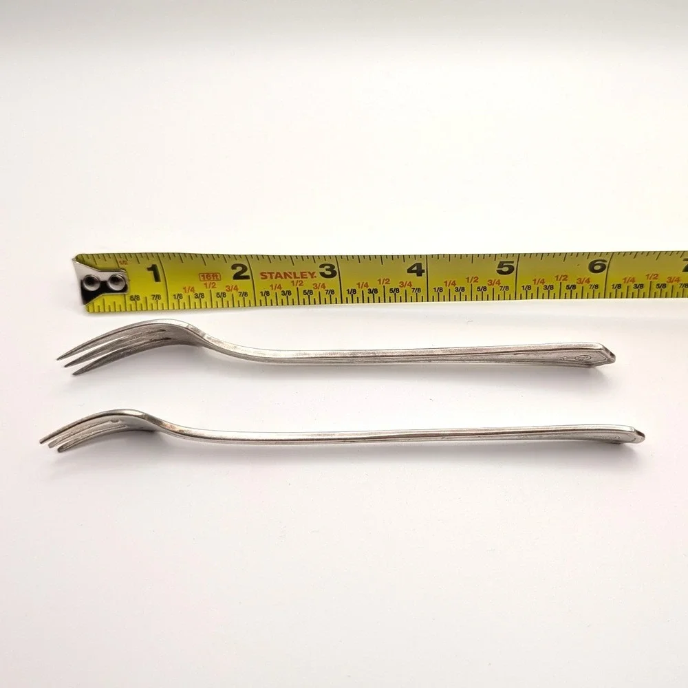 Victor S Co Berkeley-Carteret Hotel Silverplate Cocktail Forks Set of 2 6